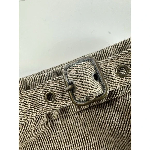 Free People Women's Size Small A-Line Cotton Skirt Beige Pockets - Picture 5 of 6